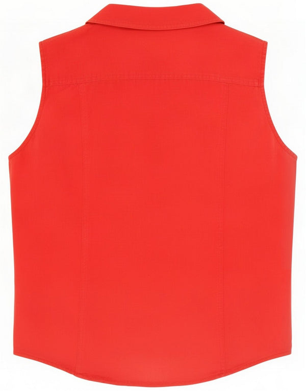 Invicta Chemisier sans manches pour femme UK 16 Large Rouge Lin