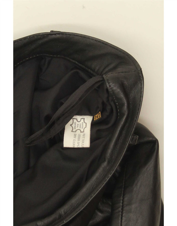 jupe en cuir femme vintage IT 42 Medium W30 Cuir noir