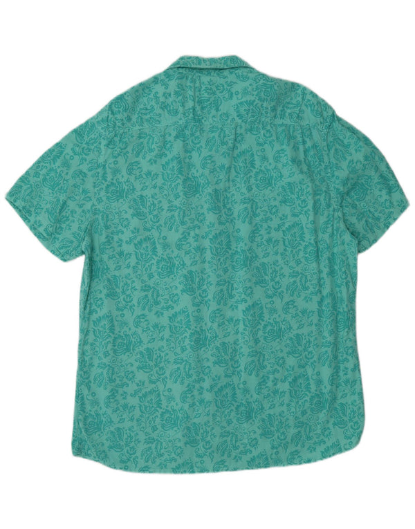 Scorpion Bay Chemise à manches courtes pour homme en coton floral turquoise
