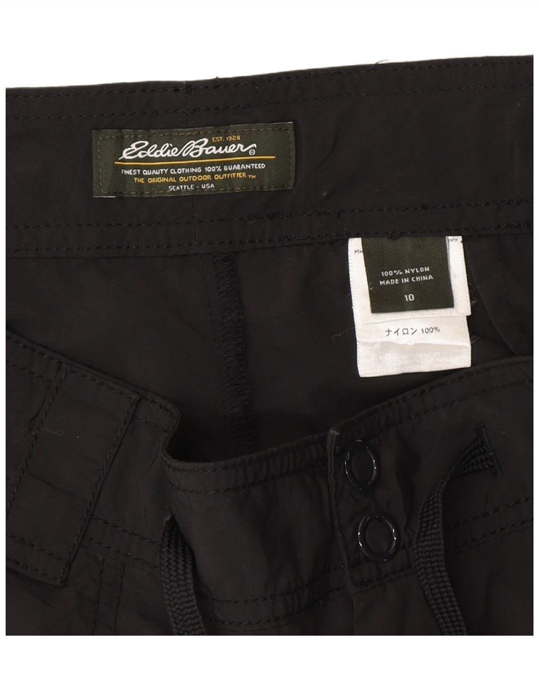 EDDIE BAUER Womens Chino Shorts US 10 Large W34  Black Nylon Vintage Eddie Bauer and Second-Hand Eddie Bauer from Messina Hembry 