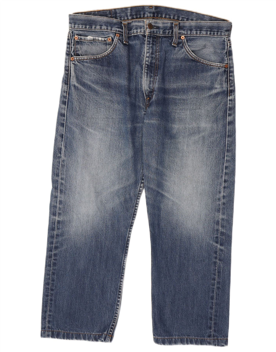 LEVI'S Jean Droit Court 505 Homme W36 L24 Bleu Coton