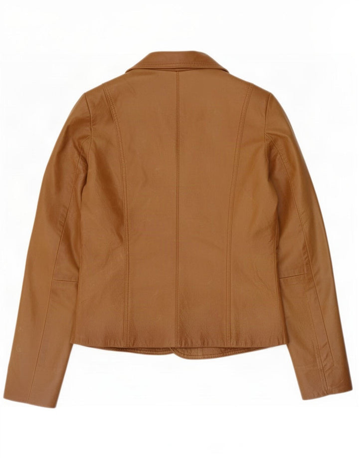 Blend Veste blazer en cuir à 3 boutons pour femme EU 38 Marron moyen