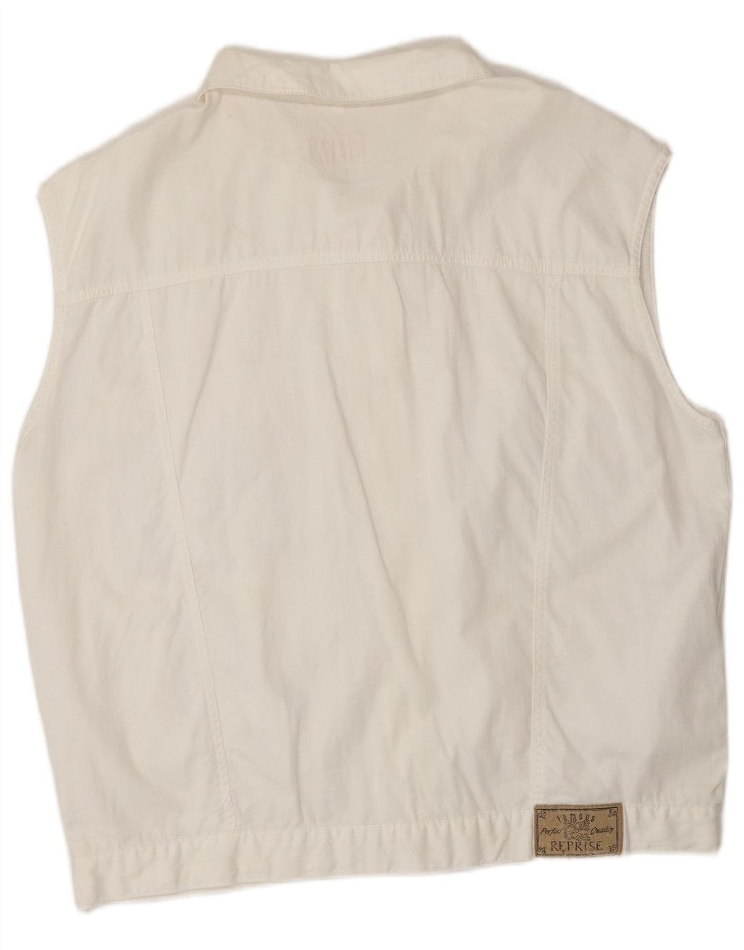 Reprise Femme Denim Gilet IT 46 Large Blanc Coton