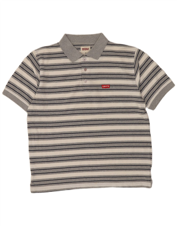 Levi's Polo Homme 2XL Gris Rayé Coton