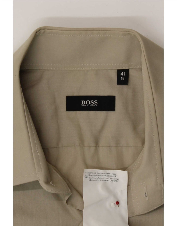 Hugo Boss Chemise Homme Taille 41 16 Grand Coton Kaki