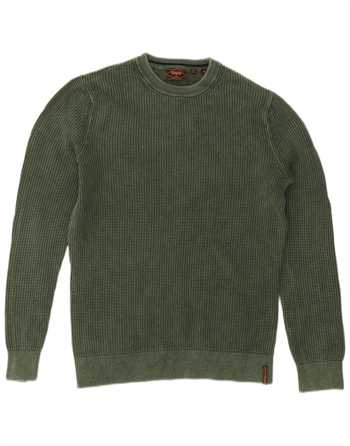 Superdry Pull Col Ras Du Cou Homme Vert Moyen Coton