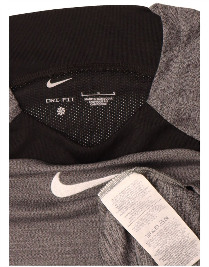 Nike Hommes Dri Fit T-Shirt Haut Large Gris Colorblock Polyester
