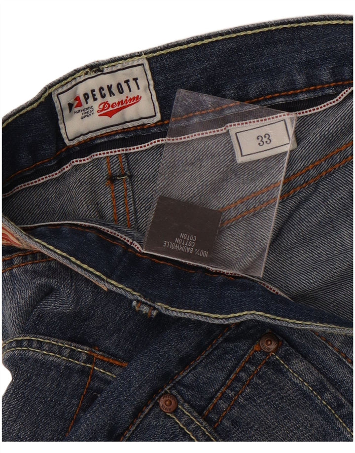 Peckott Short en jean pour homme W33 en coton bleu moyen