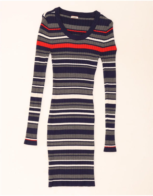Kangaroos Womens Long Sleeve Jumper Dress UK 6 XS Multicoloured Striped