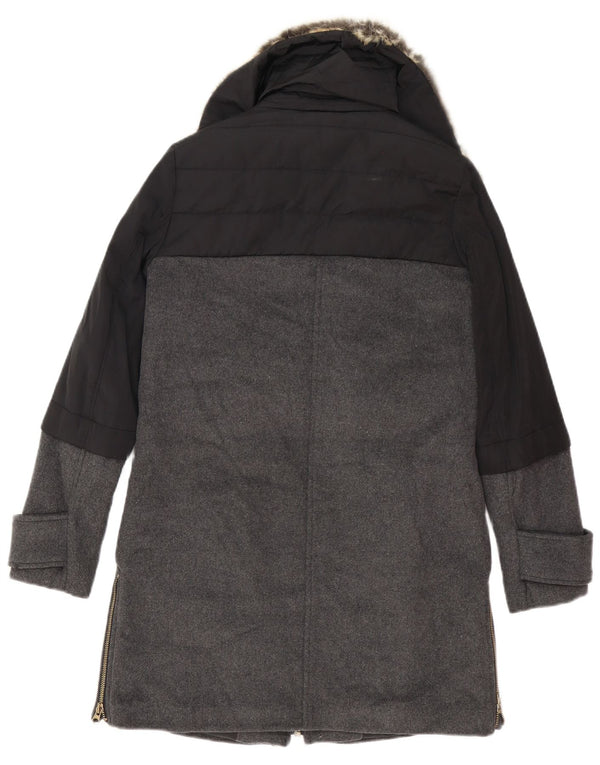 Zara Manteau surdimensionné pour femme UK 6 XS Noir Colourblock