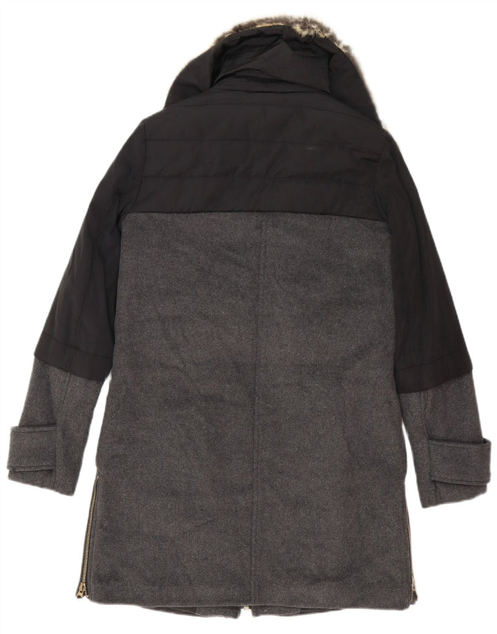 Zara Manteau surdimensionné pour femme UK 6 XS Noir Colourblock