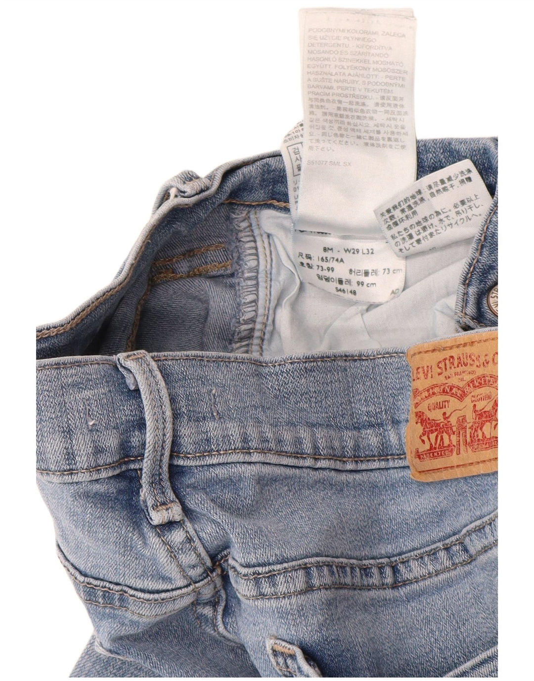 LEVI'S Jean droit 505 pour femme US 8 Medium W29 L32 Bleu Coton