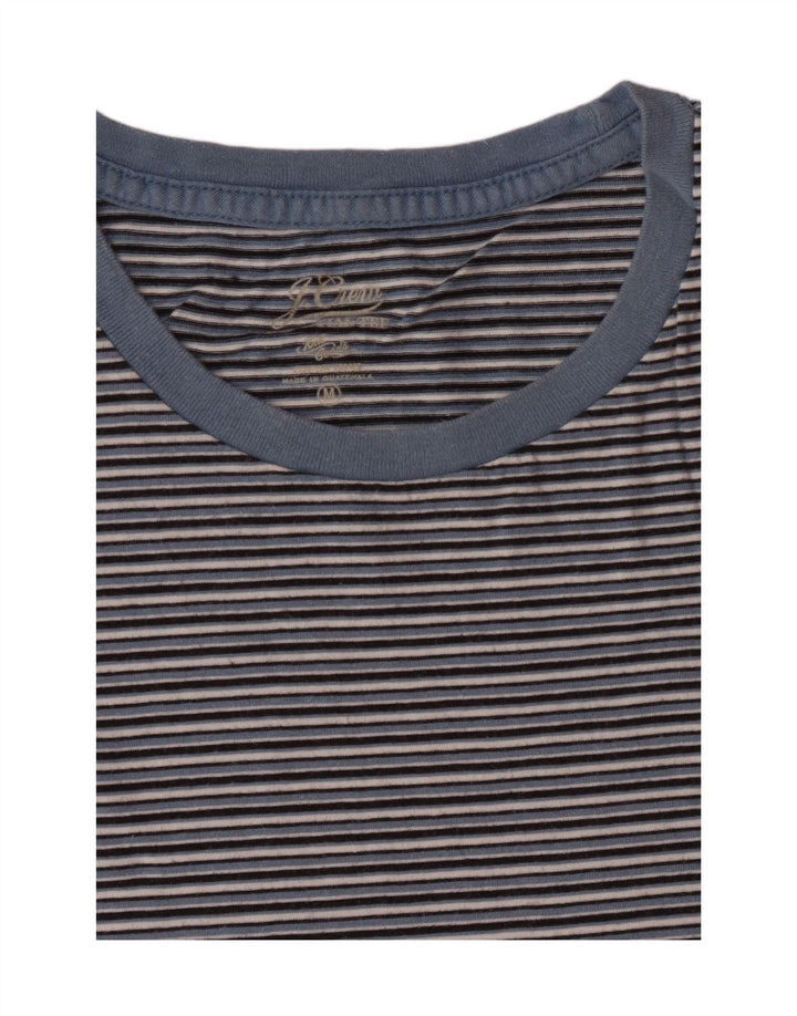 J. CREW T-Shirt Femme UK 14 Bleu Moyen Rayé