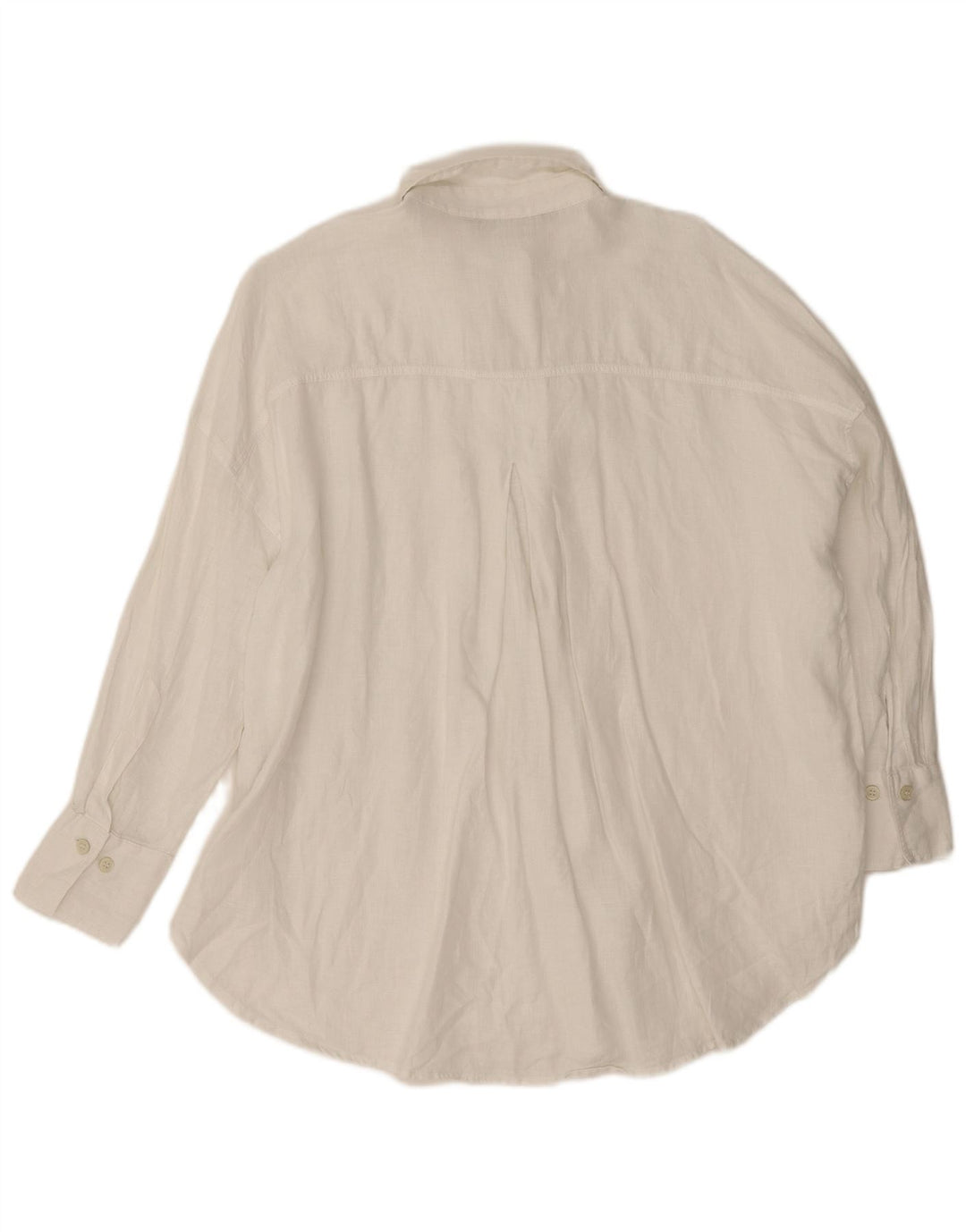 Zara Chemise surdimensionnée pour femme UK 10 Petit lin blanc