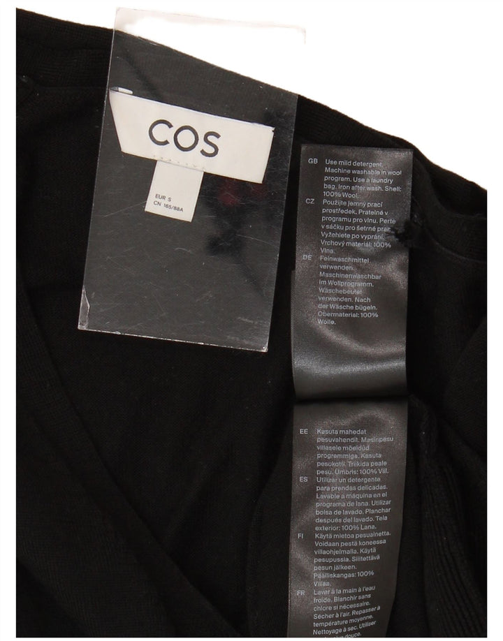 COS Pull surdimensionné à col châle pour femme UK 10 Petite laine noire