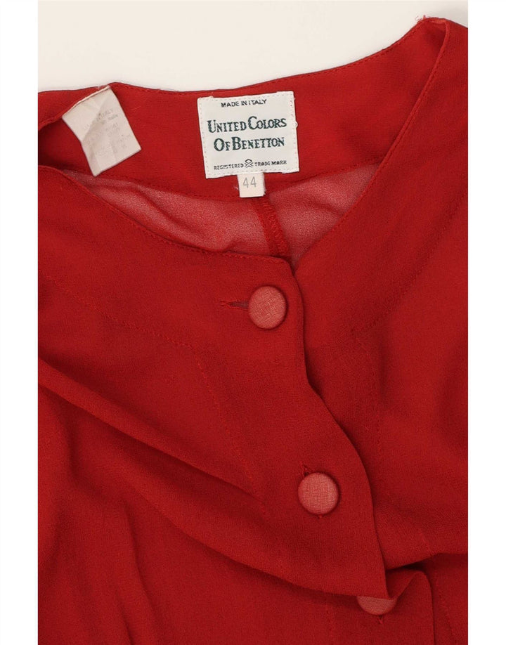Benetton Femme Chemisier IT 44 Viscose Bordeaux Moyen