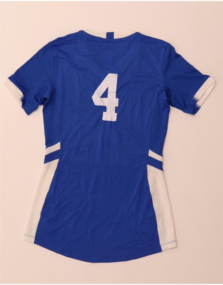 NIKE T-shirt graphique pour femme UK 10 Petit Bleu Colorblock Polyester