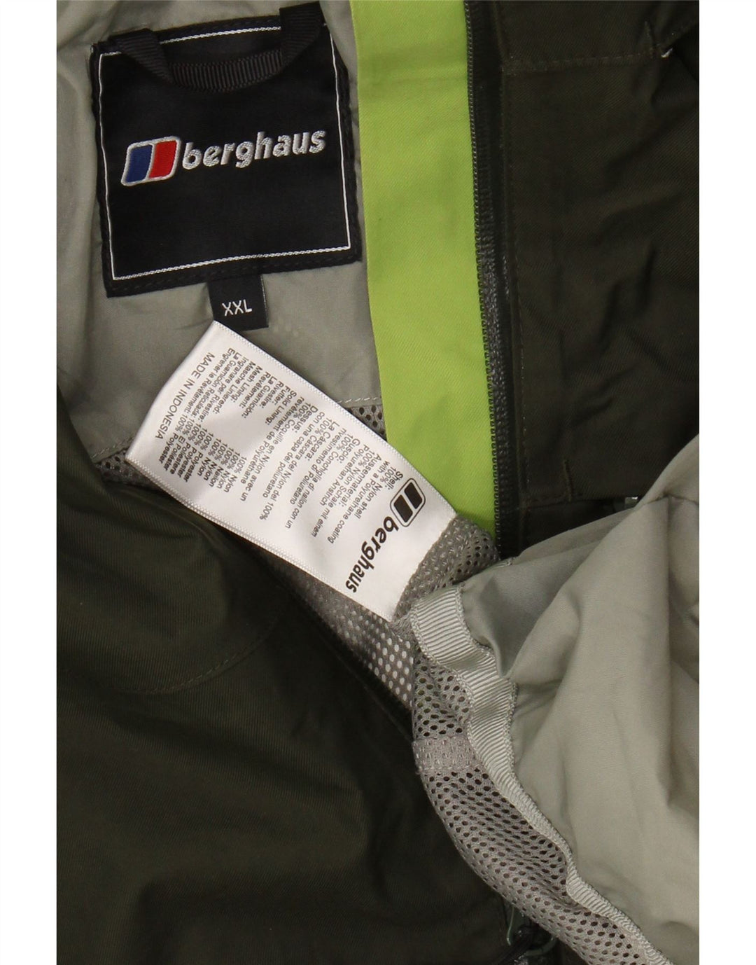BERGHAUS Veste de pluie à capuche pour homme UK 44 2XL Kaki Nylon