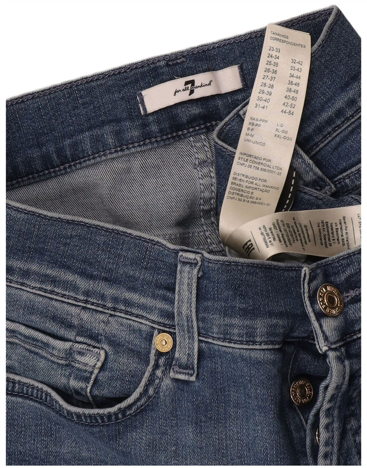 7 For All Mankind Jean Slim Femme W32 L27 Bleu Coton