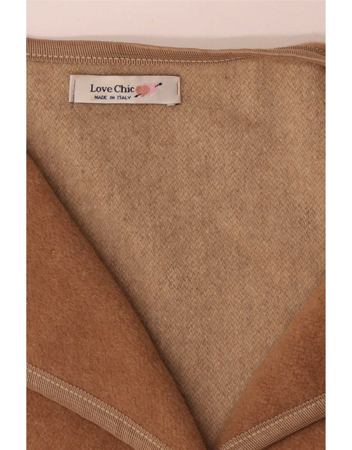 vintage Femme Graphique Surdimensionné Blazer Veste UK 18 XL Beige Laine