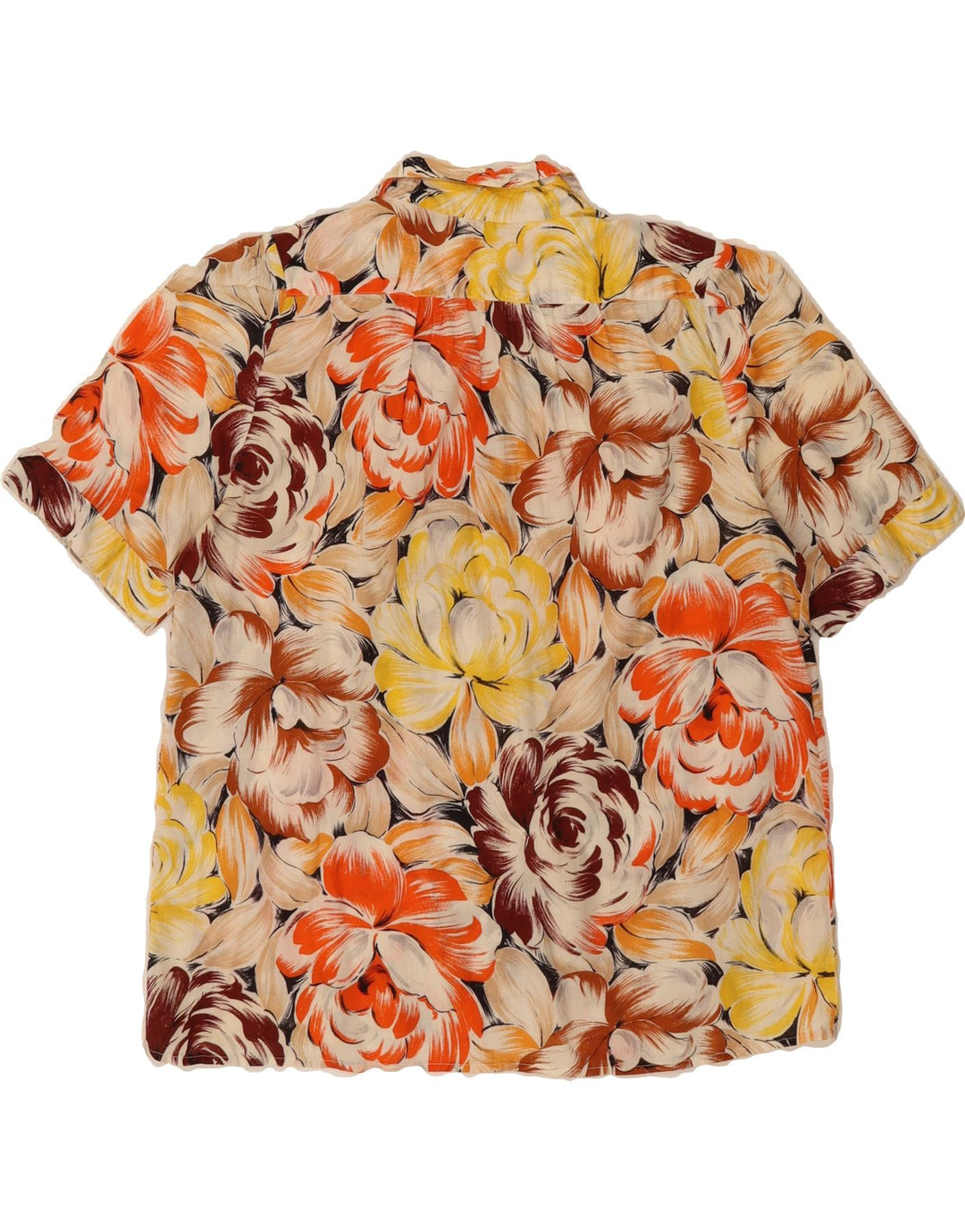 VINTAGE Womens Short Sleeve Shirt EU 42 Large Multicoloured Floral Vintage Vintage and Second-Hand Vintage from Messina Hembry 