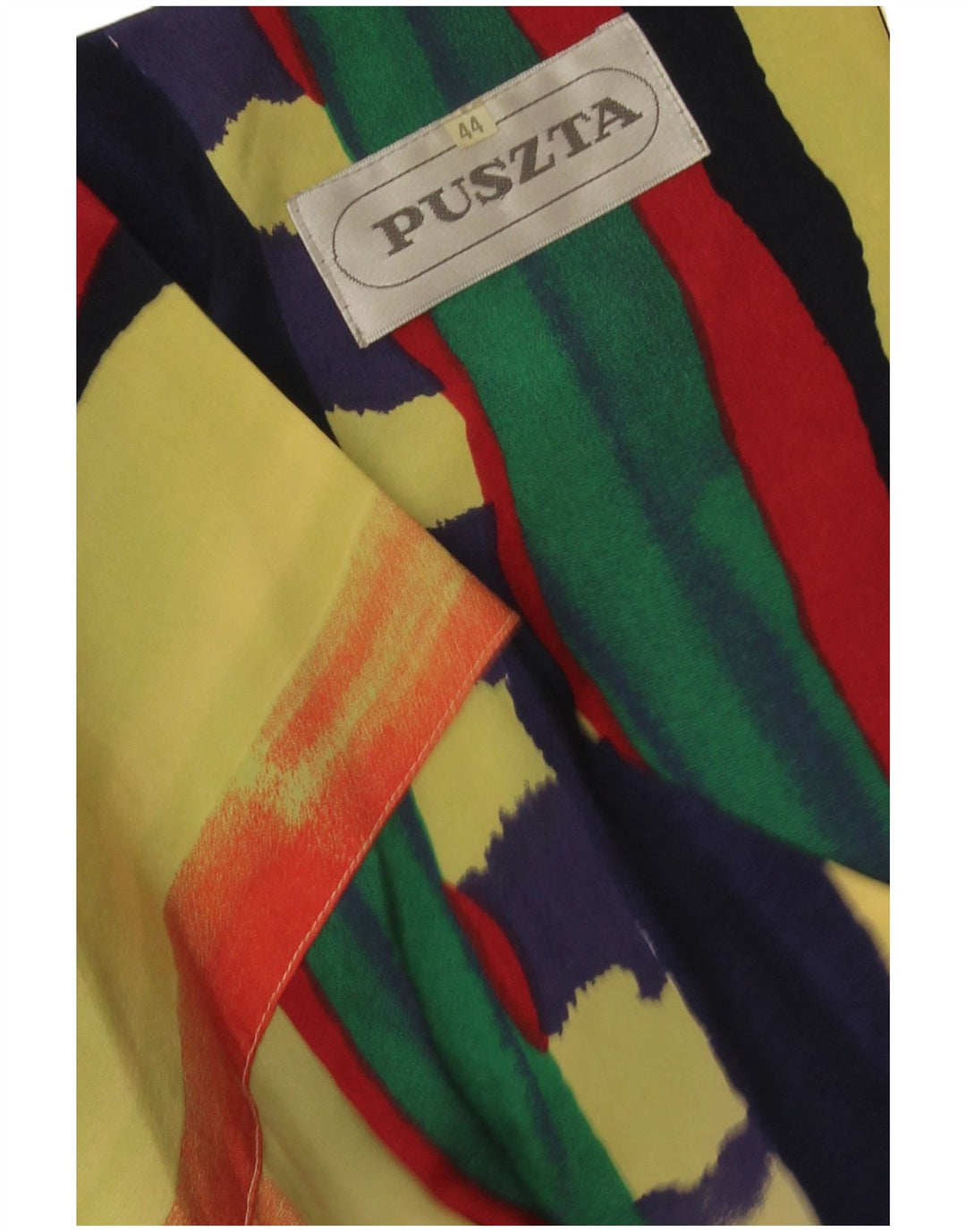 Puszta Robe Chemise À Manches Courtes Femme IT 44 Rayé Multicolore Moyen