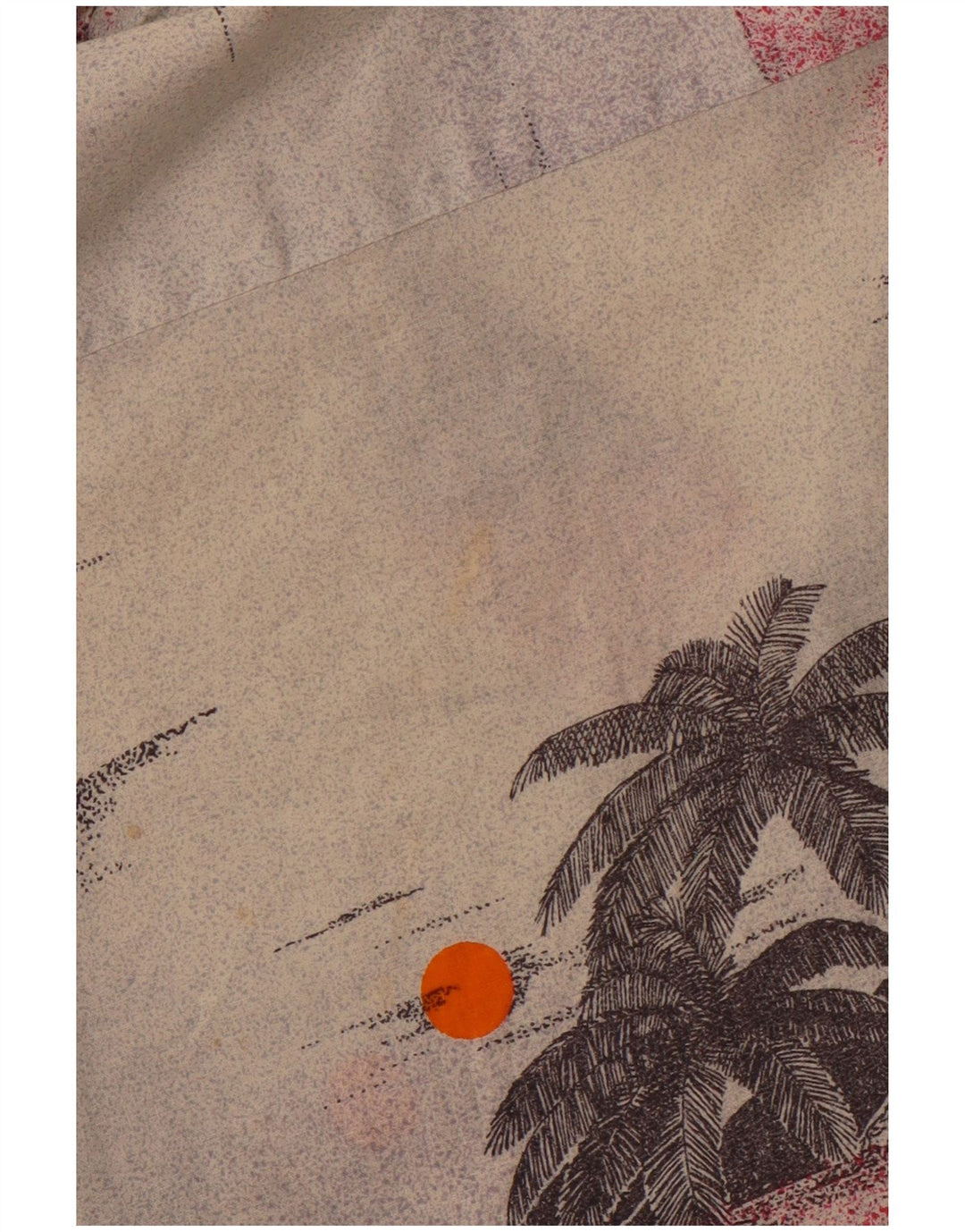 VINTAGE Chemise hawaïenne à manches courtes pour hommes Grand coton floral beige