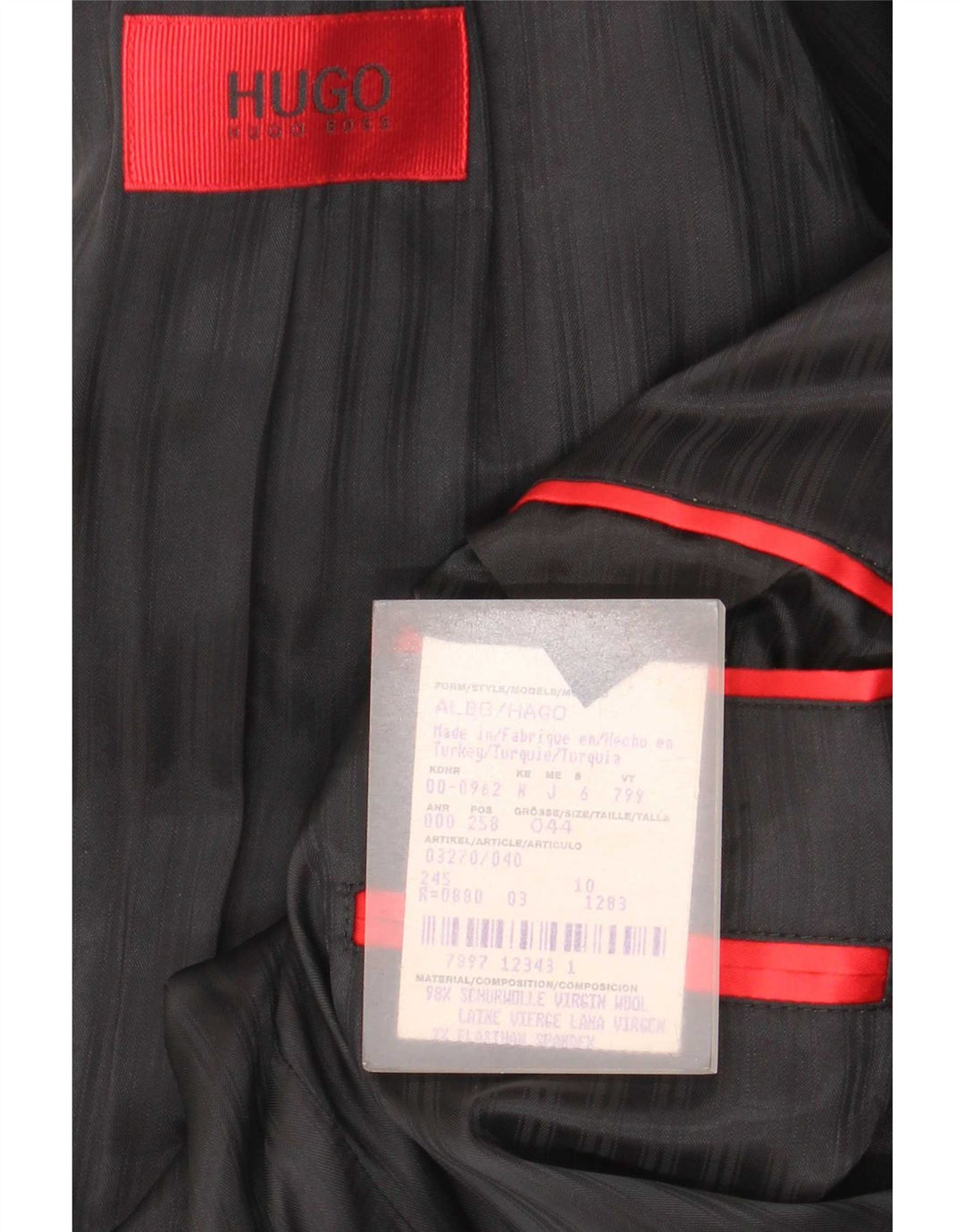 Hugo Boss Veste blazer à 3 boutons pour homme EU 44 XS Gris laine vierge