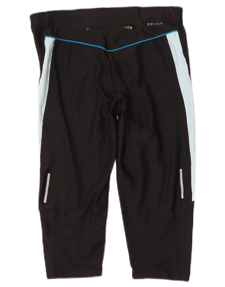 Nike Legging Capri Femme UK 10 Petit Noir Colorblock