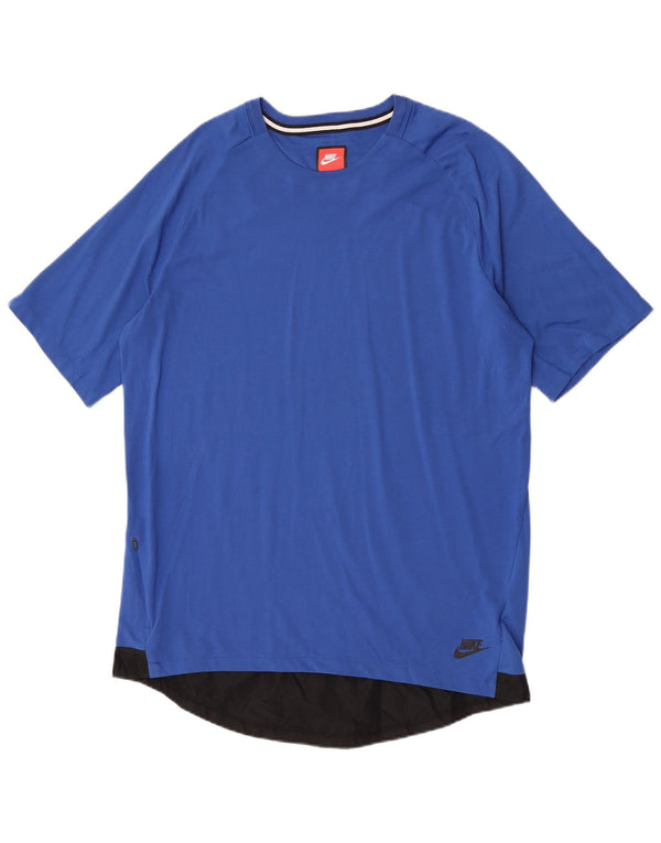 Nike T-Shirt Homme Haut Large Bleu Colorblock Polyester