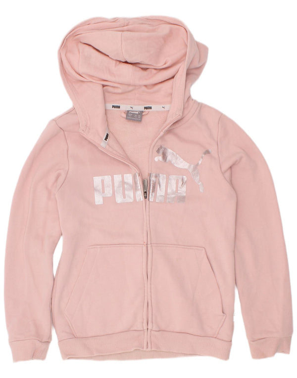 Puma Sweat à capuche zippé graphique pour fille 7-8 ans Rose Coton
