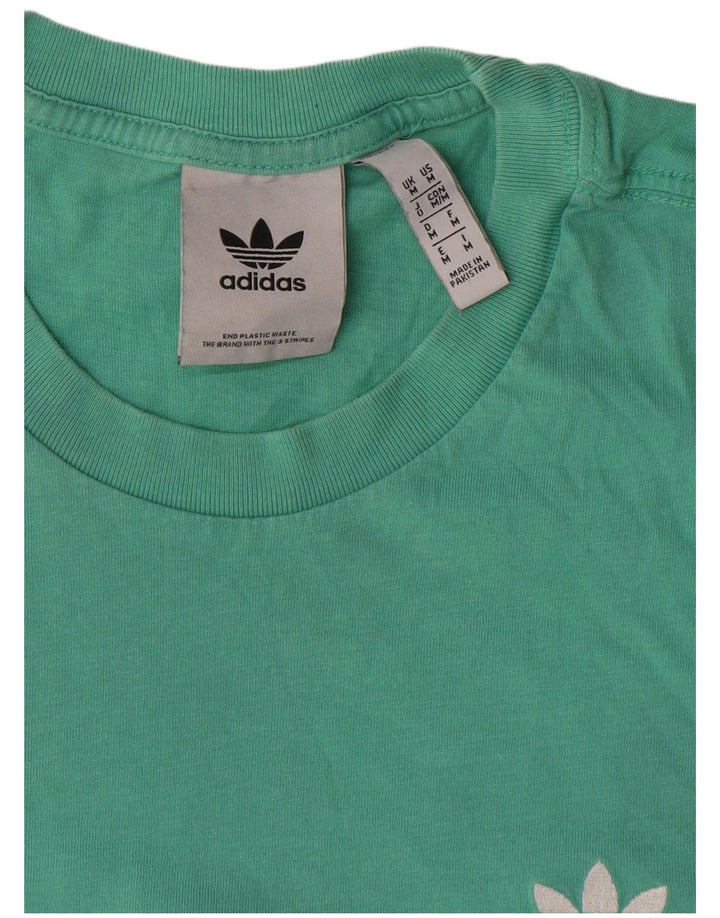 Adidas T-shirt graphique pour homme en coton turquoise moyen