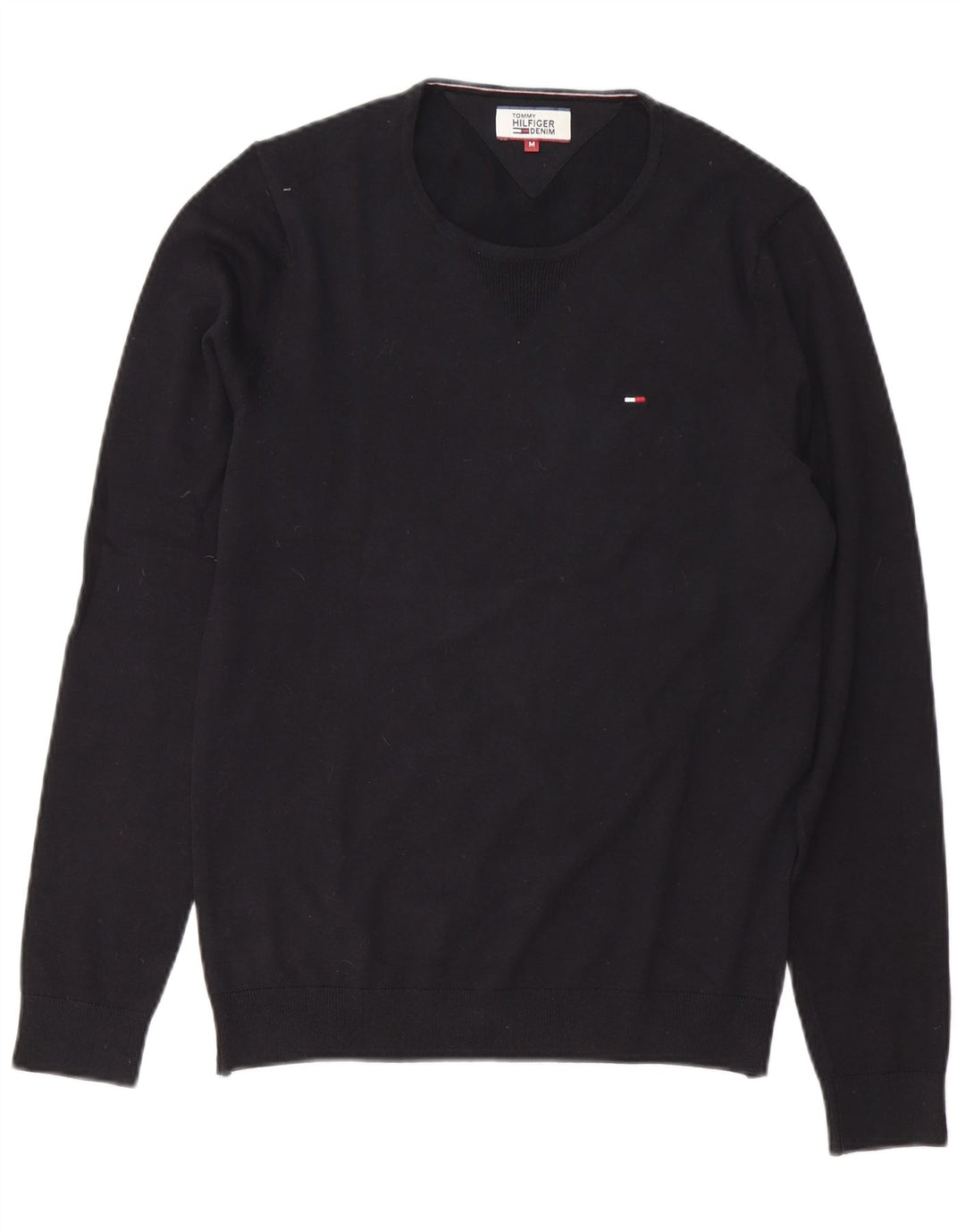 TOMMY HILFIGER Pull Col Ras du Cou Homme Noir Moyen Coton