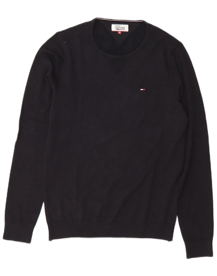 TOMMY HILFIGER Pull Col Ras du Cou Homme Noir Moyen Coton