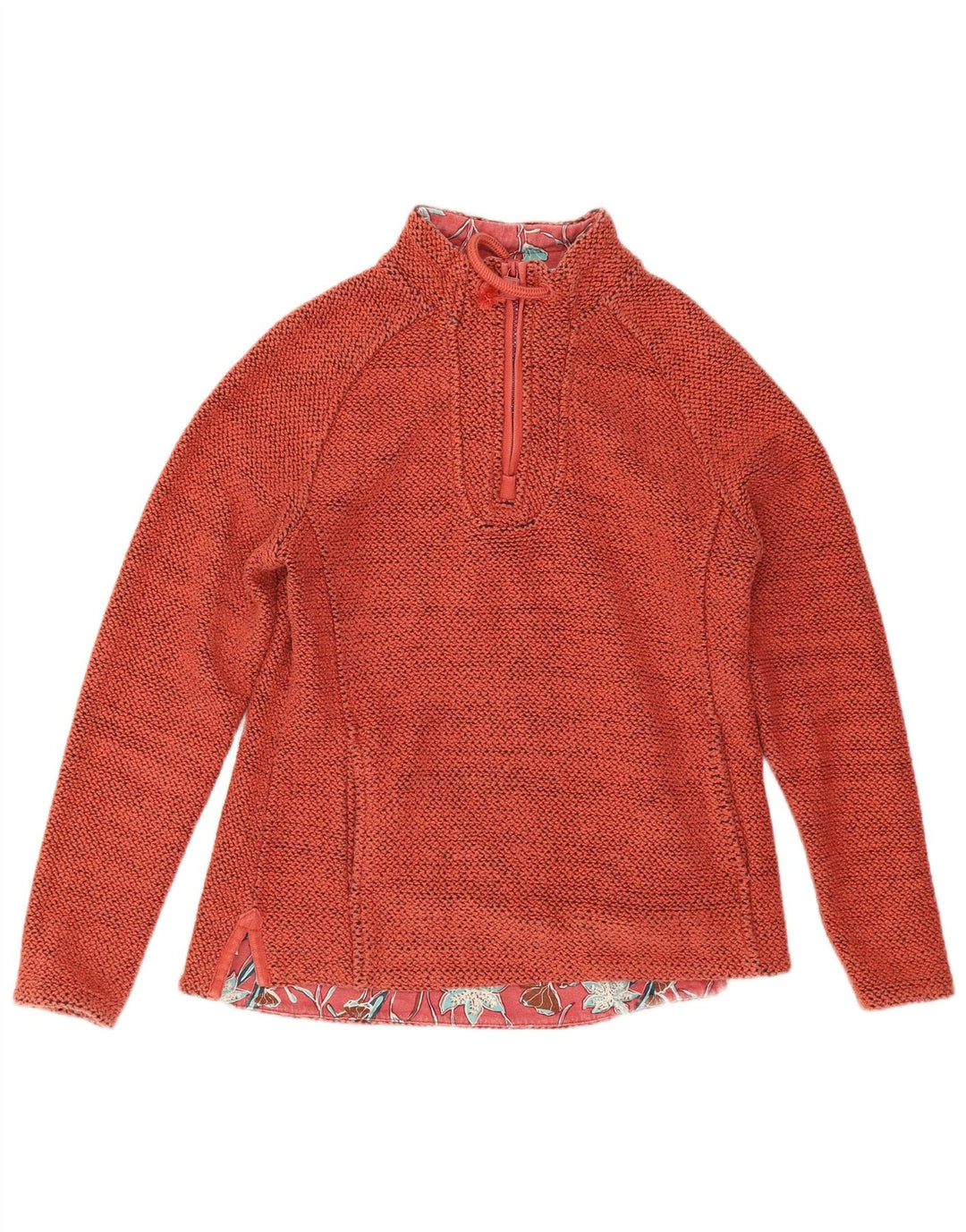 Weird Fish Sweat-shirt surdimensionné à col zippé pour femme UK 10 Petit Orange