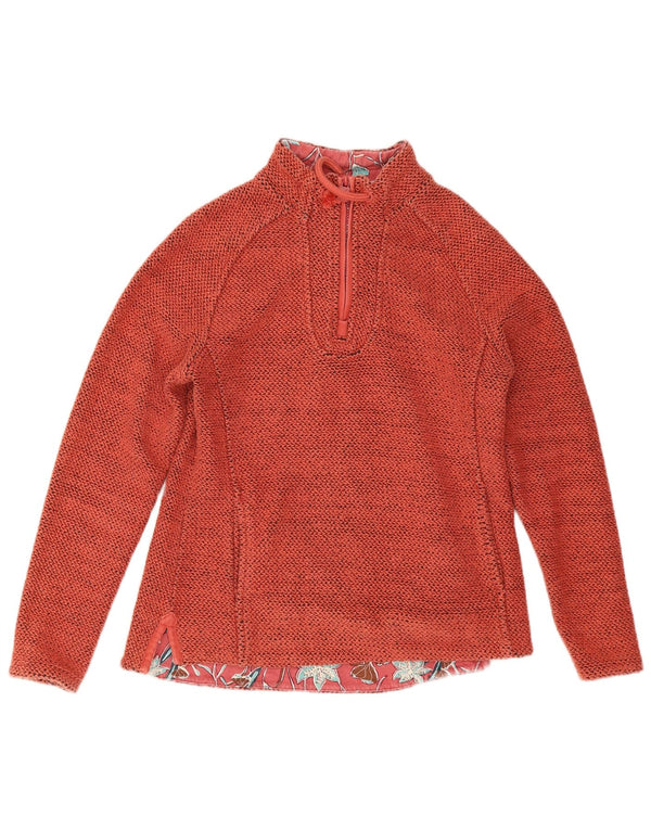 Weird Fish Sweat-shirt surdimensionné à col zippé pour femme UK 10 Petit Orange