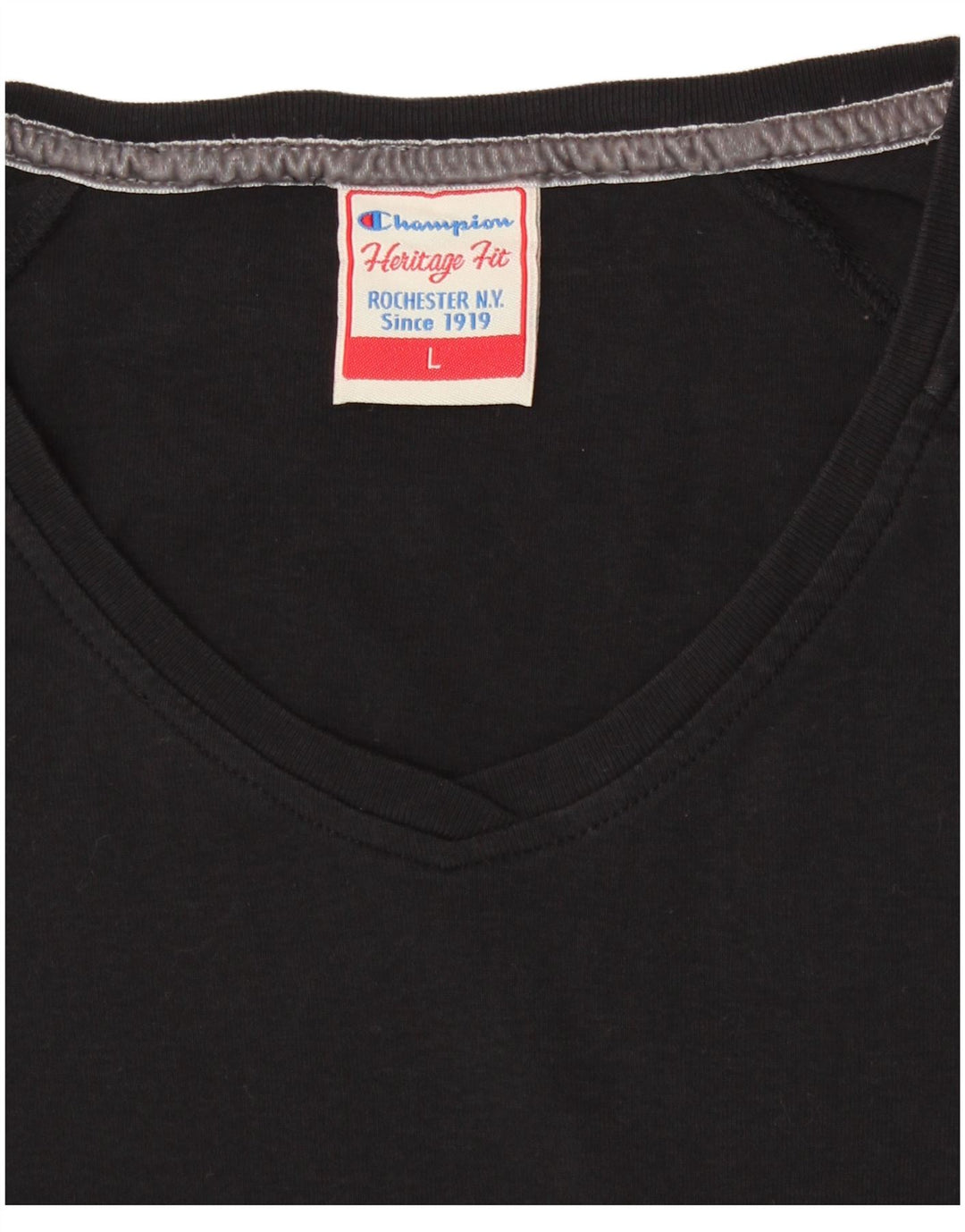 CHAMPION Haut Heritage Fit à manches longues pour femme UK 14 Large Noir
