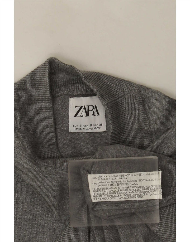 Zara Homme Pull Col Roulé Petit Gris Viscose