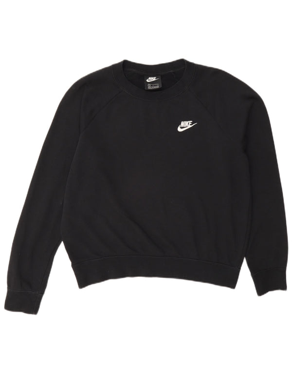 Nike Sweat-shirt surdimensionné pour femme UK 10 Petit coton noir