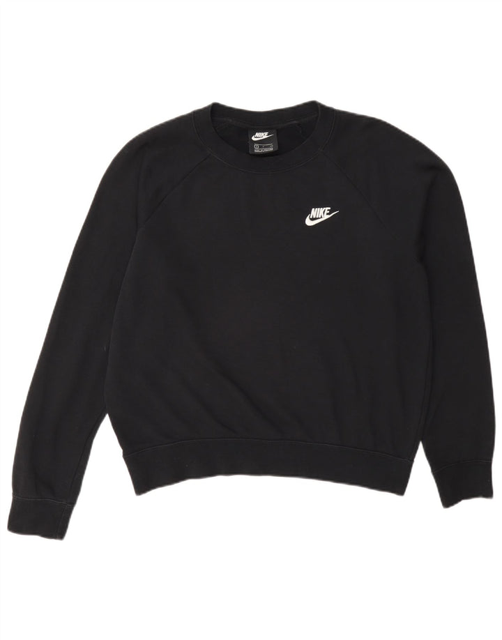 Nike Sweat-shirt surdimensionné pour femme UK 10 Petit coton noir