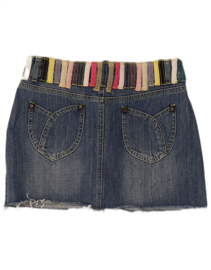 Dsquared2 Femme Mini Jupe En Jean IT 42 Moyen W30 Bleu Colorblock Coton