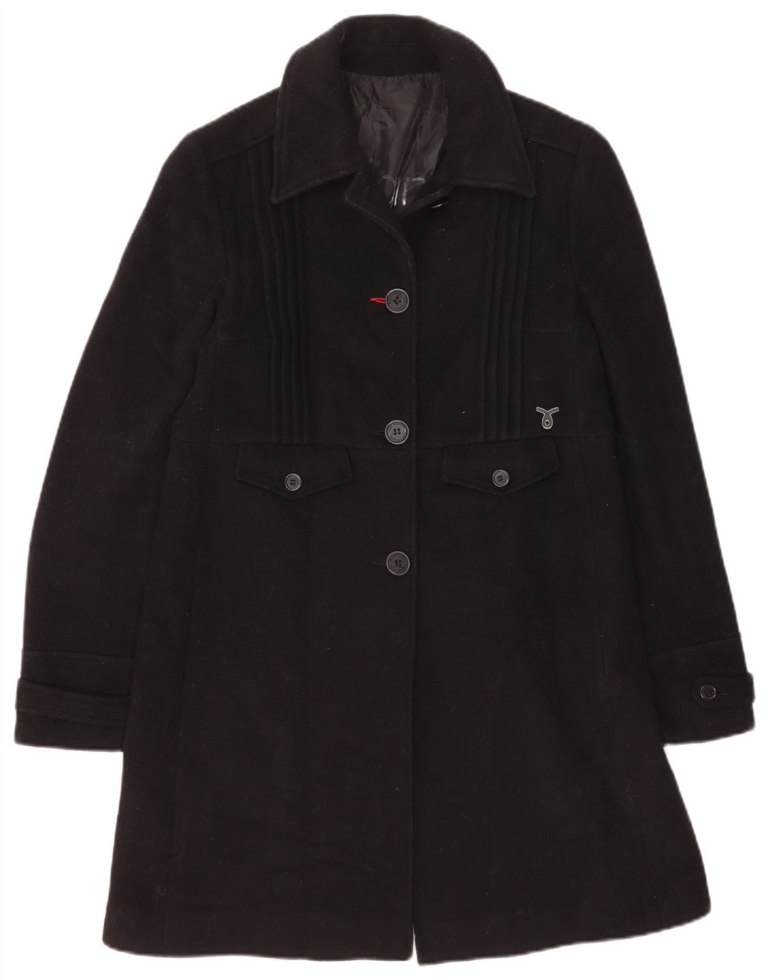 Calvin Klein Jeans Manteau Femme UK 14 Large Laine Noire