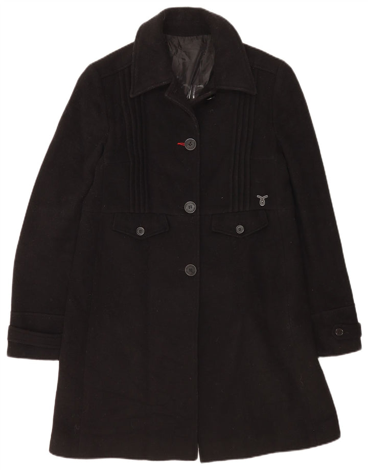 Calvin Klein Jeans Manteau Femme UK 14 Large Laine Noire