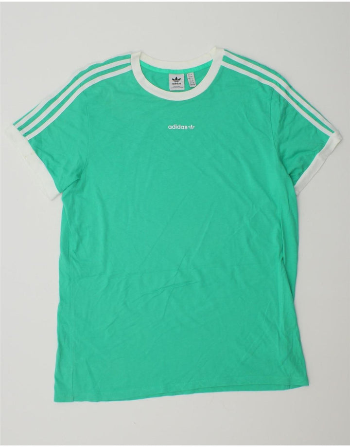 Adidas T-Shirt Femme Top UK 16 Grand Coton Turquoise