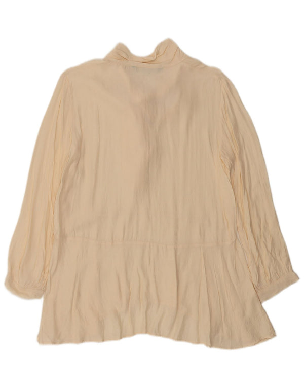 Zara Chemisier surdimensionné à nouer sur le devant pour femme UK 10 Small Blanc cassé