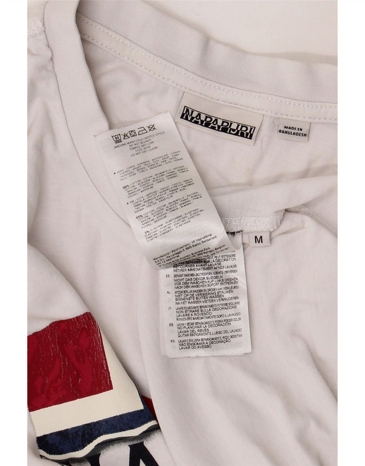 NAPAPIJRI Haut graphique à manches longues pour homme en coton blanc moyen