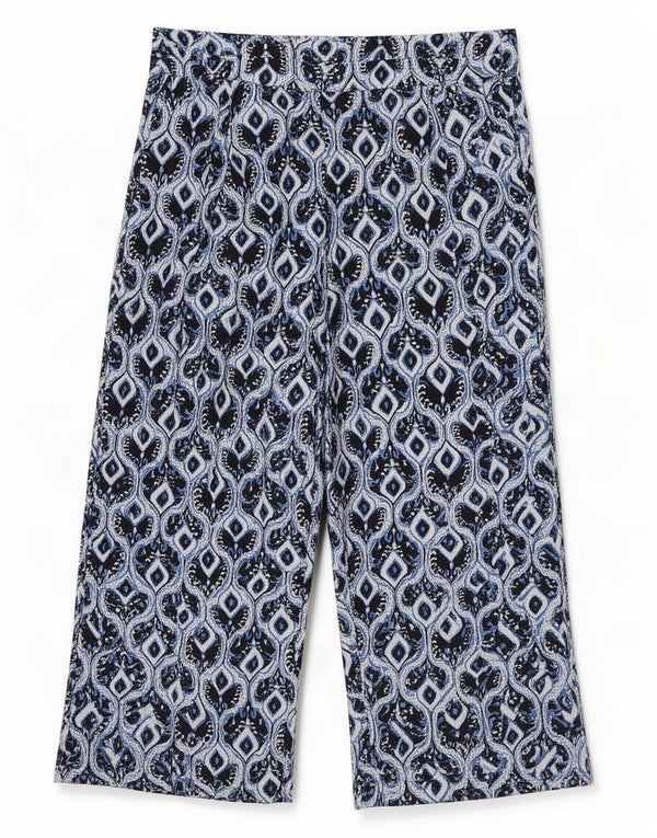 Marks & Spencer Pantalon capri taille haute pour femme UK 12 Medium W32 L20 Bleu