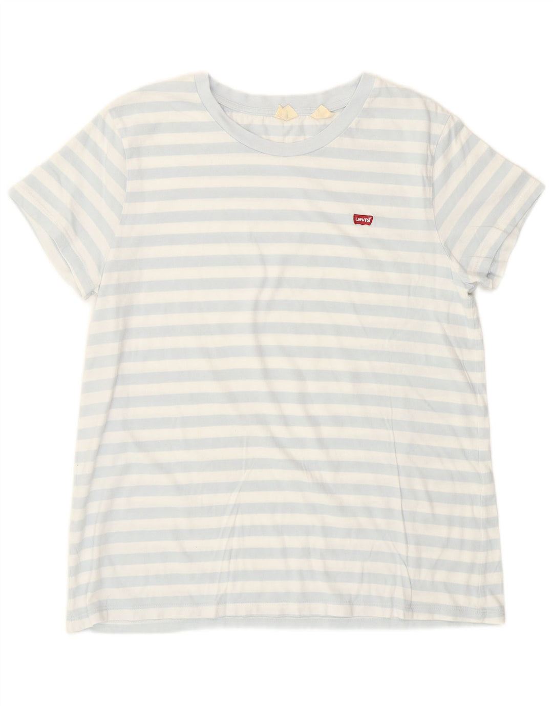 Levi's T-Shirt Femme UK 14 Large Bleu Rayé