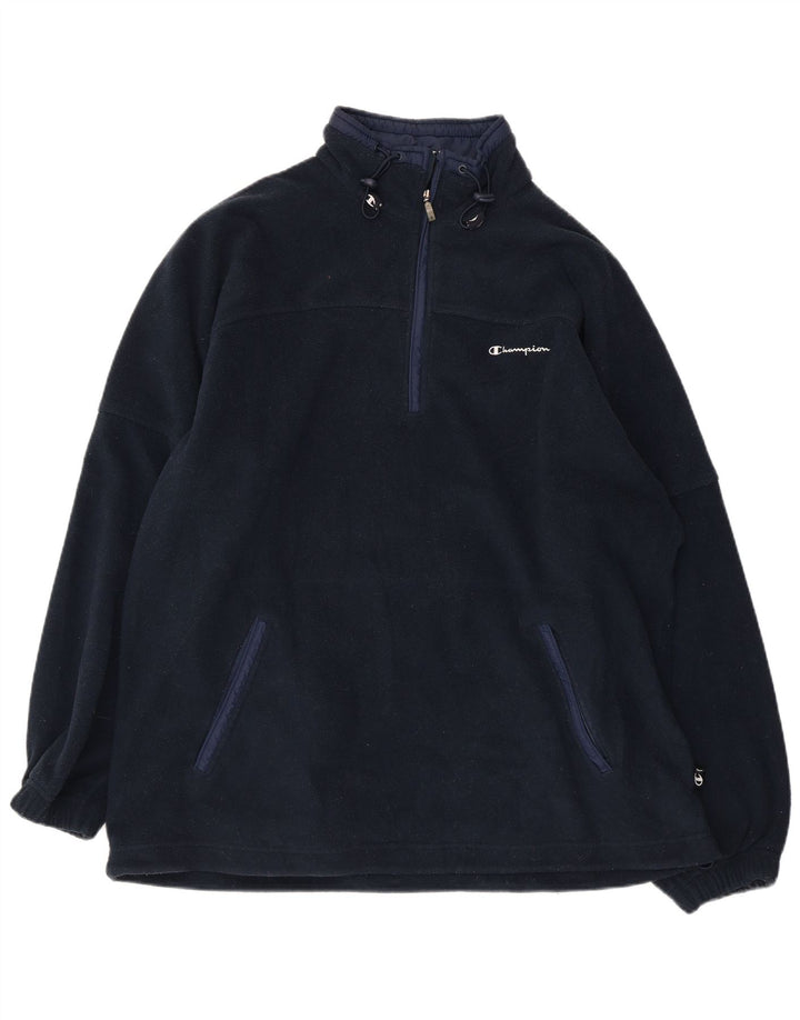 CHAMPION Pull Polaire Col Zippé Homme XL Bleu Marine