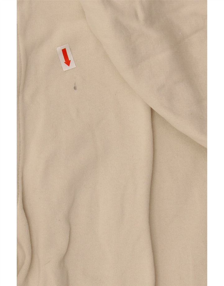 KAPPA Pull à capuche graphique d'entraînement pour femme UK 14 en coton blanc cassé moyen